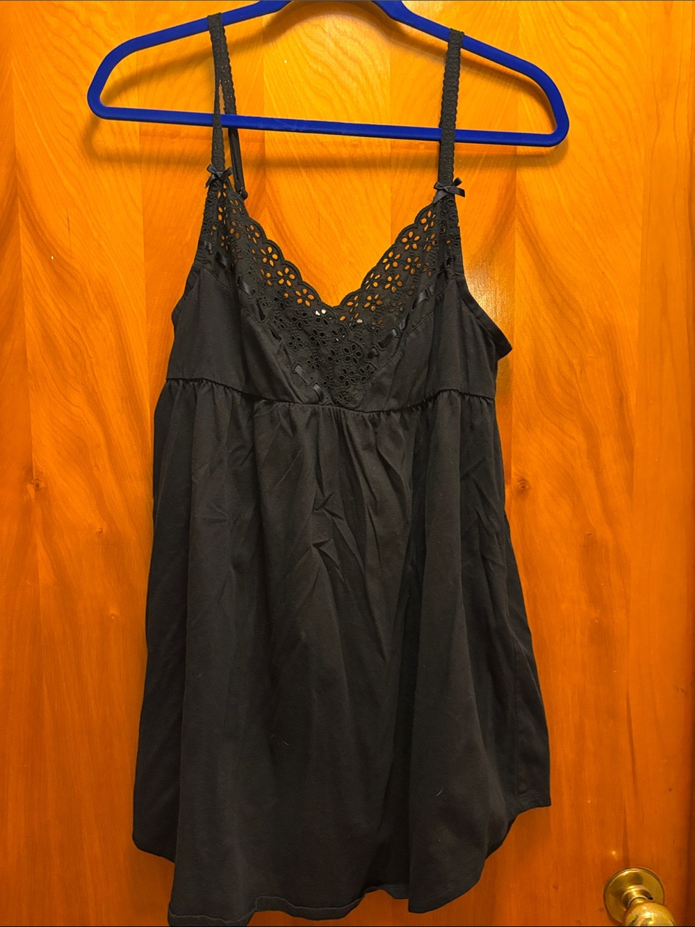 Victoria's Secret Black Lace-Trim Chemise